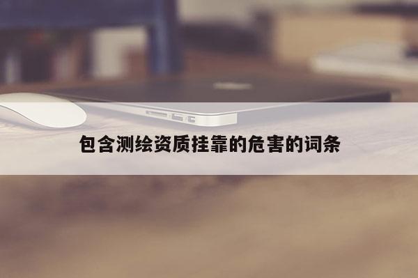 包含測(cè)繪資質(zhì)掛靠的危害的詞條