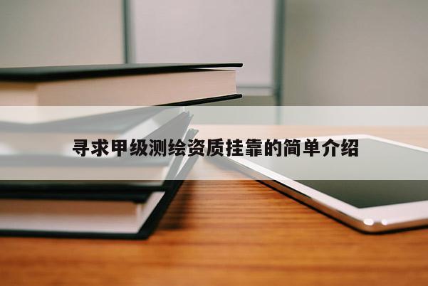 尋求甲級測繪資質(zhì)掛靠的簡單介紹
